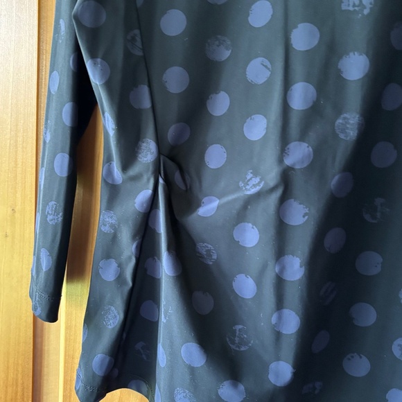 Porto San Francisco Long sleeved black with blue dots blouse Size 2 - Picture 3 of 13